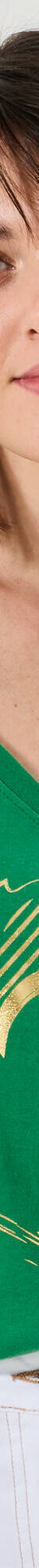 T-shirt col V imprimé doré (vert) T-shirt col V imprimé doré (vert)